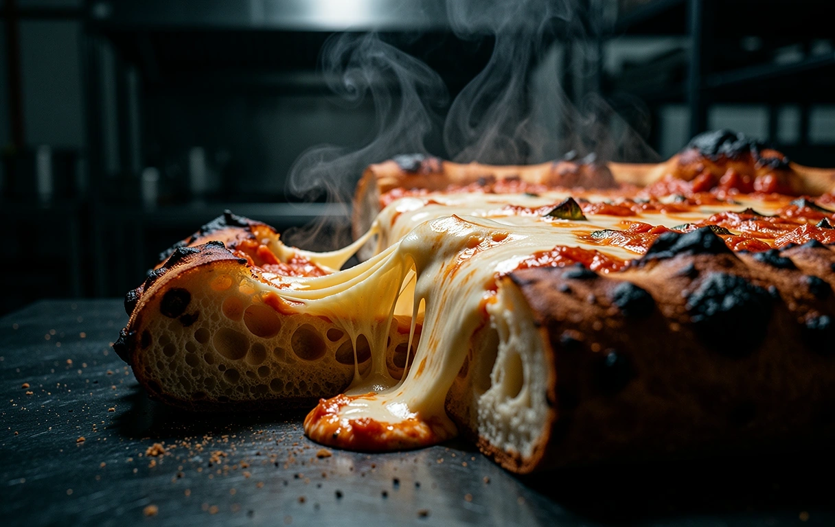 Freshly forged pizza crust